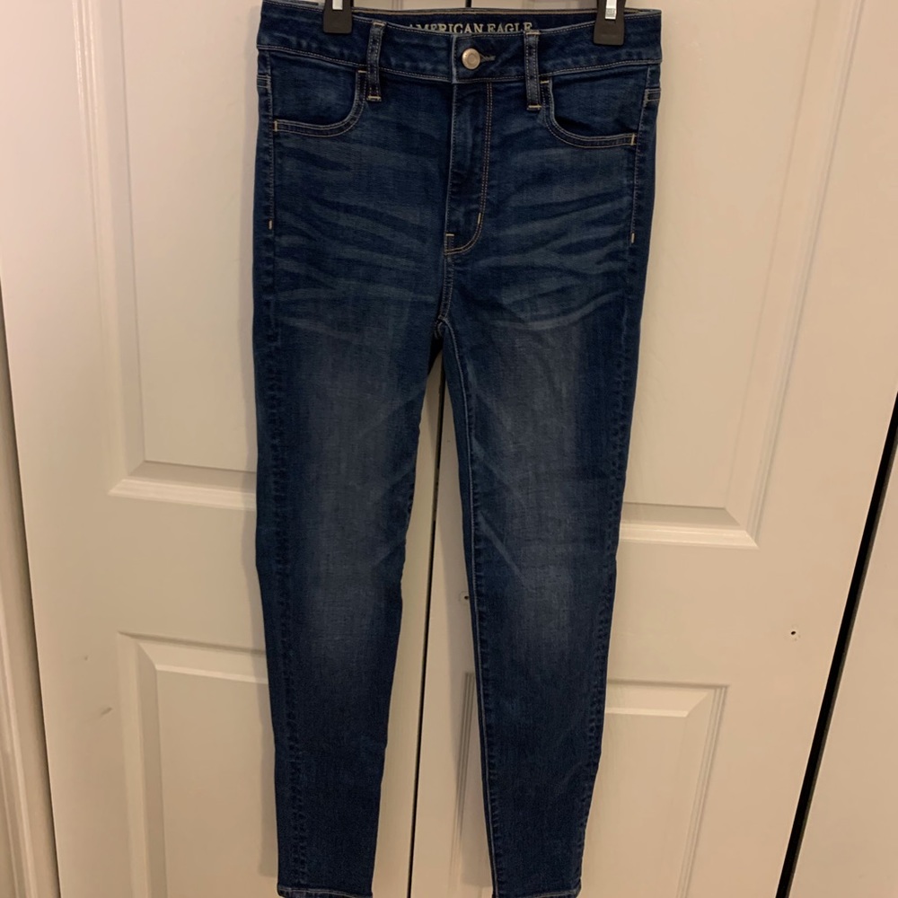 American eagle high waisted mid wash jeans